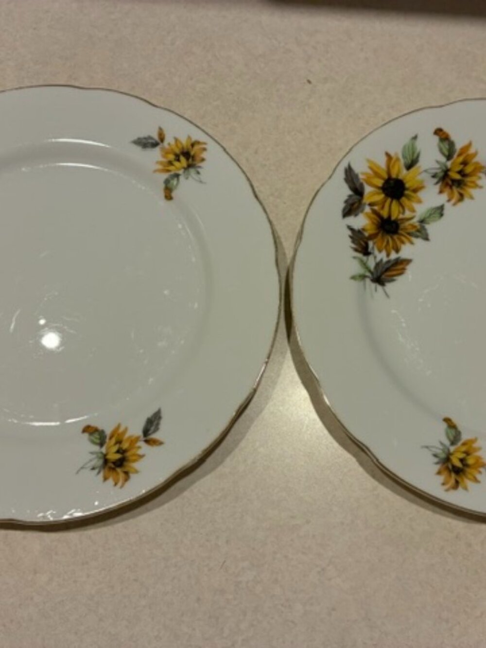 Set of 2 Vtg "Tono China" Sunflower bread salad 9" plate Japan Fall Farmhouse
